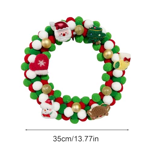 Couronne de vacances en feutre de 35 cm, cadeau de Noël idéal - 6