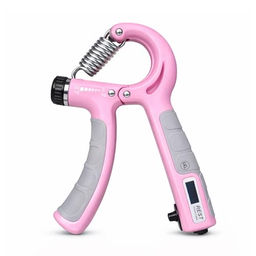 Image of Btag Hand Gripper with Counter - Adjustable Grip Strengthener, 60 KG Capacity for Forearm, Wrist & Finger Workout Men & Women (Pink)