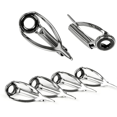 Kit de anillos guía para caña de pescar de acero inoxidable 10 piezas miniatura 1