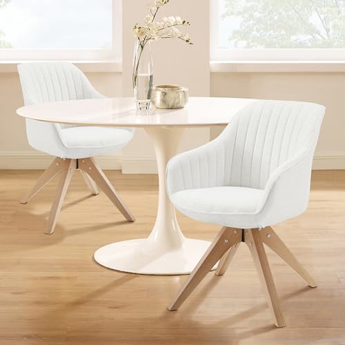 Zouron - Juego De 2 Sillas De Comedor Con Patas De Madera, Silla Giratoria Acabado De Algodón Y Lino , Silla De Cocina, Silla De Salón Con Reposabrazos, Silla De Oficina En Casa, Color Beige Zouron - Juego De 2 Sillas De Comedor Con Patas De Madera, Silla Giratoria Acabado De Algodón Y Lino , Silla De Cocina, Silla De Salón Con Reposabrazos, Silla De Oficina En Casa, Color Beige