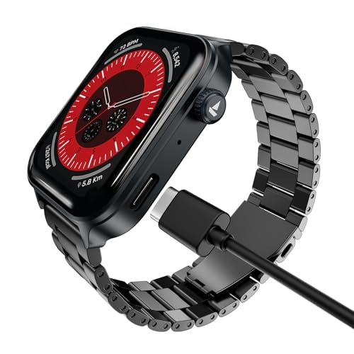 Image of boAt Storm Call 4 India's first Smartwatch with Type-C Charging,1.96 inch(4.97 cm) HD Display, Functional Crown, BT Calling, Sports Modes, Heart Rate, SpO2, Sleep & Stress Tracking, SOS, IP68(Steel Black)