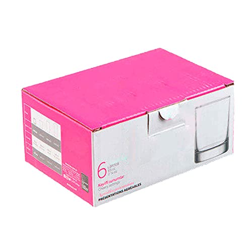 Acan Tradineur - Caja de 6 Vasos Modelo Liberty - 28 cl - Fabricado en Vidrio Resistente - Apto para lavavajillas - 6 Uds Totales