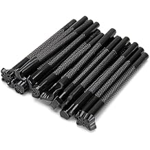 WUTA Leather Stamping Tools, Black Stamp Punch Set 20Pcs Patterns Stamp Punch Set for Leather Working Leather Craft Stamp Handmade Art Tools