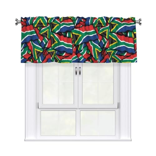 GZEKWLP South Africa Flag Curtain Valance 54 x 18 inch Window Treatment Home Decoration for Living Room Kitchen Batroom