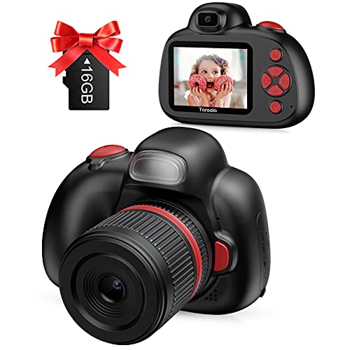 Digital Camera,Taroola Kids Camera FHD 1080P 48 MP Dual Lens Video Cameras with 20X Digital Zoom,2.4 inch LCD Screen and 16GB SD Card Selfie Camera Birthday Gifts for Adult Seniors Kids(Black)