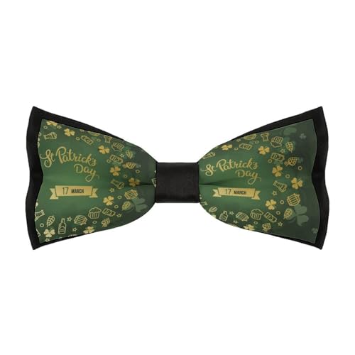 JYYAU Celebrate St Patrick's Day Bow Tie Adjustable Necktie For Men Business Fashion Pre-tied Tie Neckwear Novelty Accessory For Weddings Party Festival