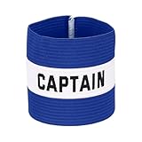 YELARXI Captain Armband, Soccer Captain Arm Bands Elastic Adjustable Leader Armbands Team Sport Rugby Player Band 5.1x3.4 in & Blue/White-Fit for (Football/Basketball Training)