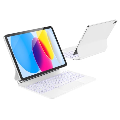 Magic Keyboard for iPad 11th Generation [A16 2025] / iPad 10th Generation 2022 10.9-11 Inch Wireless Keyboard Case for iPad 10/11 Magnetic Stand Backlit Keys Multi-Touch Trackpad White