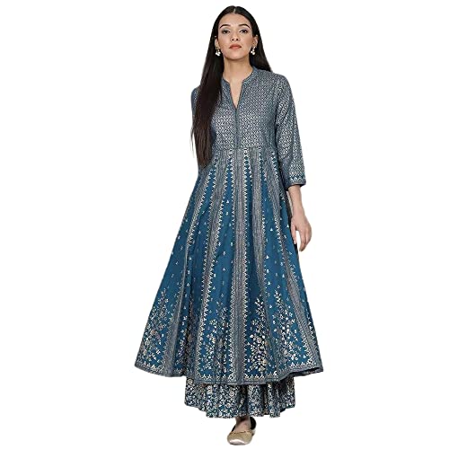 Image of BIBA Women Cotton Fusion Dress