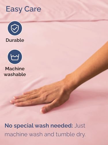 Image of Extra Deep Twin Fitted Sheet - Single Fitted Sheet Only - Baby Pink | Easily Fits 18 inch to 24 inch Mattress, Soft, Wrinkle Free, Breathable & Comfy, Extra Deep Pockets Hotel Luxury Fitted Sheet