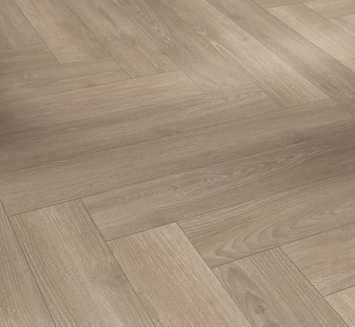 Parador Dekorboden Laminat Trendtime 3 Eiche Skyline perlgrau Naturmattstruktur Fischgrät 4-V-Fuge