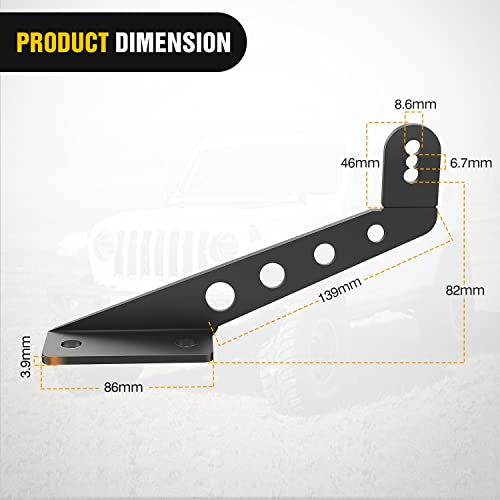 Image of Nilight 2PCS Hood Straight Light Brackets 32 Inch LED Light Bar 2018 2019 2020 2021 2022 2023 2024 2025 2026 Wrangler JL JLU Gladiator JT