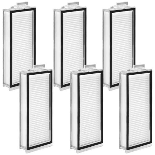 6 Stück HEPA Filter für Roborock Q5 Max+/Q7 Max/ Q7 Max+/ Q7/ Q7+/ Q8 Max/ Q8 Max+/Q5 Pro/ Q5 Pro+/ T8 Roboter Staubsauger Ersatzteil Filter waschbar und wiederverwendbar Leistungsstark