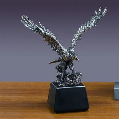 Antique Silver Eagle Statue Figurine Medium