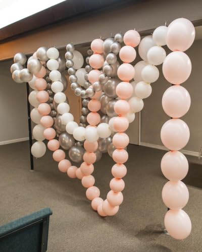 Image of Silver Link Balloons,60Pcs 6Inch Metallic Silver Latex Linking Balloons for Birthday Baby Shower Wedding Anniversary Party Decorations