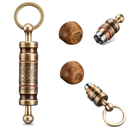 CIGARLOONG Cigar Punch Retractable and Screw Out Punch-2 Size Blades Cigar Hole Opener-Smoking Accessories with Gift Box(Color:Gold)