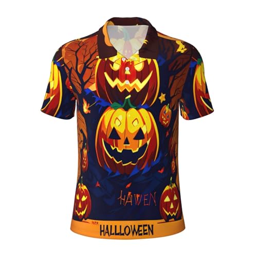 Polo Halloween homme idée cadeau originale à motif citrouille confortable