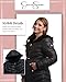 Jessica Simpson Womens Puffer Jacket - Faux Fur Lined Long Coat Winter - Insulated Reversible Hooded Winter Jacket for Women, Size Large, Black Ink
