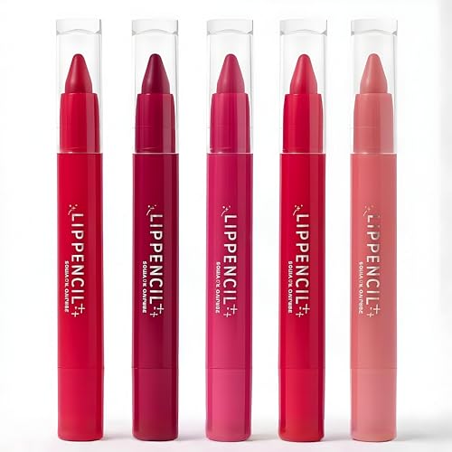 Set of 5 Soft Matte Lip Pencils & Crayon Lipsticks | Waterproof, Kiss-Proof, Long-Stay, Feather-Finish | Ideal combo for Indian Skin Tones