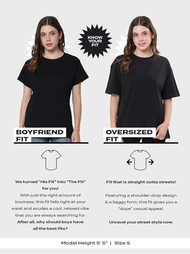 Image of Bewakoof X Garfield Garfield Women's 100% Cotton Graphic Print Oversized Fit Half Sleeve V-Neck T-Shirt | Casual wear | Streetwear | Oversized Tshirt for Woman Cotton| Baggy