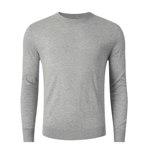 Pull mérinos homme chaud et respirant tricot fin col rond pour l'automne