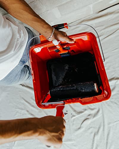 Handy Paint Products Pro-Go Bucket Paint And Tool Bucket With Brush Holder That Attaches To Most Ladders, 1 Gallon, Red #TOP6