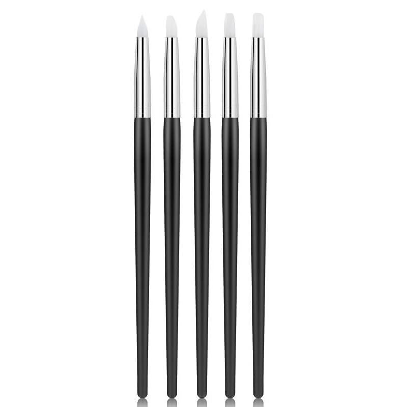 5PCS Set Silicone Nail Art Pen DIY Dotting Polish Brushes Pen Professional Manicure Tools For Women Girls Black