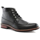 Ferro Aldo MFA-806278 Men's Black Lace up Wing Tip Perforated Dress Ankle Boot (10.5)