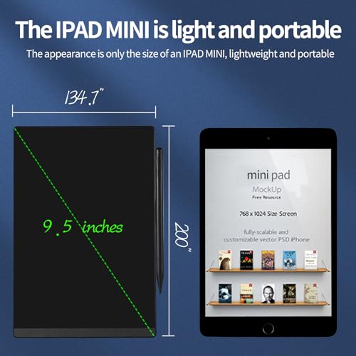 Image of Mini Dual Screen LCD Writing Tablet 6.5 inch and 6 inch Electronic Notepad Portable Drawing Pad for for Notes Business Meetings (Black, 9.5&8.5in)