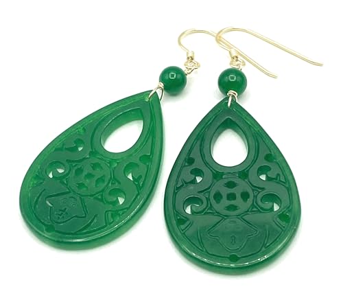 Boucles d'oreilles jade vert et vermeil pour illuminer vos tenues chic