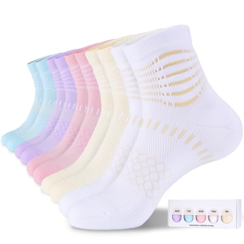 Image of IRAMY Ankle Compression Socks for Women Men Plantar Fasciitis Relief 3 /5 Pairs Cushioned Athletic Running Socks