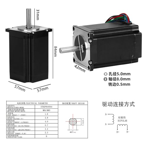 Motor paso a paso industrial para proyectos CNC de precisión y 3.7 NM 2