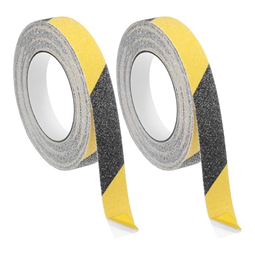 Image of M METERXITY 2-Pack Grip Tape, 0.8Inch x 33ft /20mm x 10m Anti Slip Traction Tape for Stair Steps /Indoor /Outdoor, Non Skid Adhesive Stair Tread Tape [Black /Yellow]