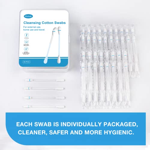 Mebak Piercing Aftercare Swabs With Sterile Saline For Ear, Nose, Belly And Body Piercings, Best Cleanser To Heal Pierced Ears-50Pcs Saline Solution Swabs For Sensitive Skin And Abrasions #TOP4
