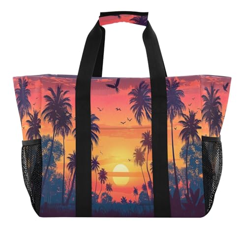 Sac de plage imperméable en toile grand format à poches multiples