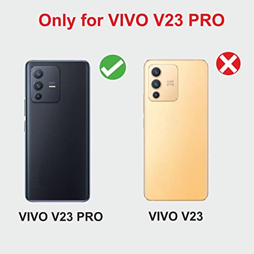 Image of Compatible with Vivo V23 Pro 5G Flip Cover | Leather Finish | Inside Pockets & Inbuilt Stand | Shockproof Wallet Style Magnetic Closure Back Cover Case
