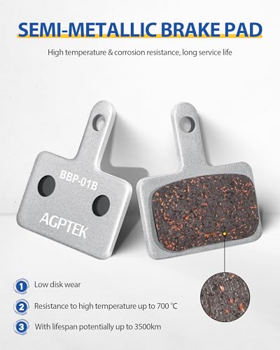 image for AGPTEK Bike Brake Pads, High-Performance Brake Pads, Disc Brake Pads &