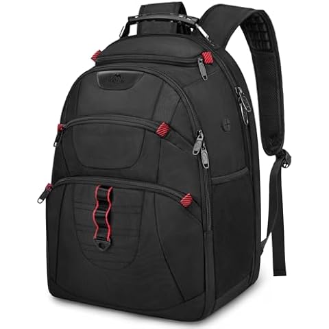 MATEIN TSA Friendly Travel Laptop Backpack, Airline Approved Water Resistant 17.3 inch Computer Backpack, Extra Large Business Work Backpack with Wet Pocket & USB Hole for Men, Black Cover