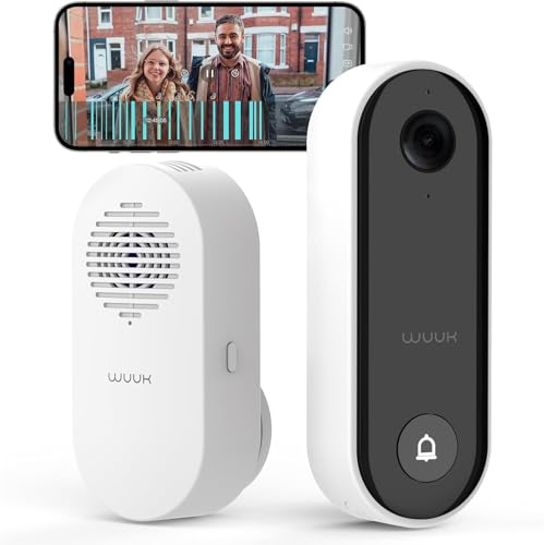 WUUK Bedrade Deurbel Camera, 2K HD Slimme Deurbel met On-device AI Gezichtsherkenning, Sentry Modus, Persoonlijke Begroeting, Vereist Bestaande Deurbelbedrading