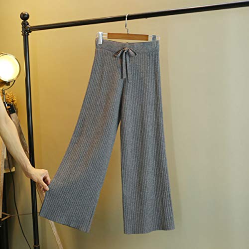 Women's Knit Elastic Waist Pull On Pants Cashmere Pants Thick Straight Pants Casual Wool Pants2