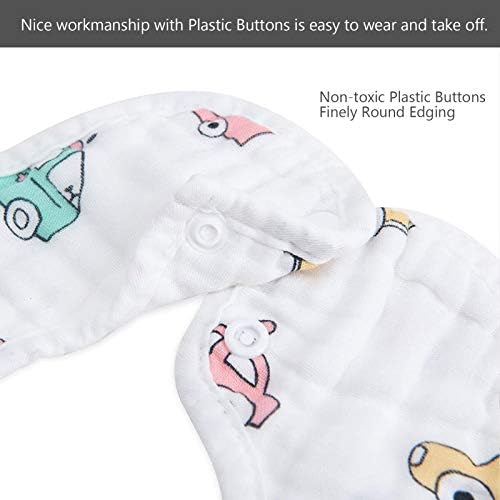 Bebamour Baby Bandana Dribble Bibs Drool Bibs for Boys Unisex, 5 Pack Soft Cotton Pattern Baby Bib Super Soft and Absorbent for Boys Girls Drool Bibs