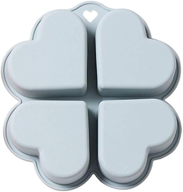 Christmas Flower Silicone Baking Molds: Blue Heart Silicone Pan Xmas Party DIY Making Mould for Candy Cake Biscuit Chocolate Jelly Fondant