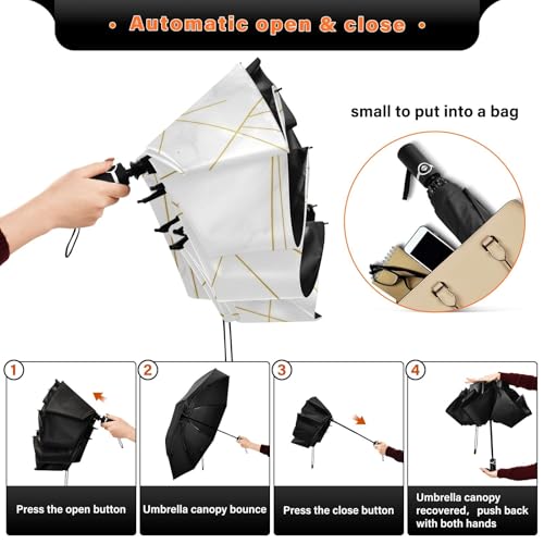 Parapluie pliable pour le soleil et la pluie compact - 5