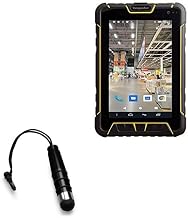BoxWave Stylus Pen Compatible with Vanquisher Handheld Tablet (7 in) - mini Capacitive Stylus, Small Rubber Tip Capacitive Stylus Pen - Jet Black