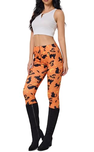 Image of sissycos Women's 80s Leggings Neon Artistic Splash Printed Buttery Soft Stretchy Pants