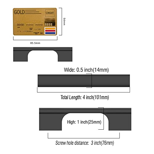 Amerdeco ZH0026MB76-10          , tiradores de cocina negro mate de 76 mm de fácil instalación, pack de 10 7