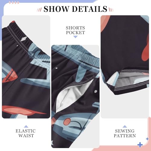 ZZXXB Cartoon Spaceship Boys Long Pants Soft Trousers Elastic Waist Kids Lounge Bottoms with Pockets S-XL4