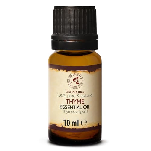 Olio di Timo 10ml - 100% Puro & Naturale Olio Essenziale Timo - Thymus Vulgaris Oil - Austria - Aromaterapia - Diffusore di Oli Essenziali - Lampada Aroma - Cura Della Pelle & Capelli