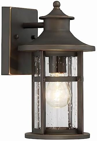 Minka Lavery Outdoor Wall Light 72551-143C Highland Ridge Exterior Wall Lantern, 1-Light 60 Watts, Oil Rubbed Bronze