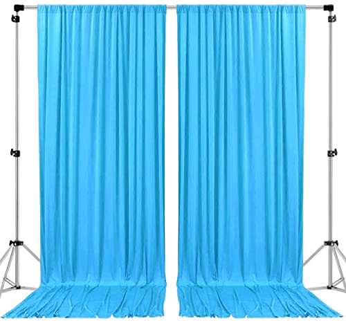 AK TRADING CO. 10 feet x 10 feet Polyester Backdrop Drapes Curtains Panels with Rod Pockets - Wedding Ceremony Party Home Window Decorations - Turquoise by AK TRADING CO. - Used condition - US$21.07
